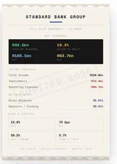 Standard Bank till slip snapshot generated by The Ledger tools