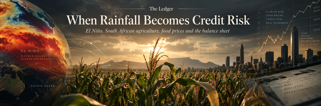 El Niño climate risk flowing from the Pacific through South African maize agriculture into food prices and financial risk.